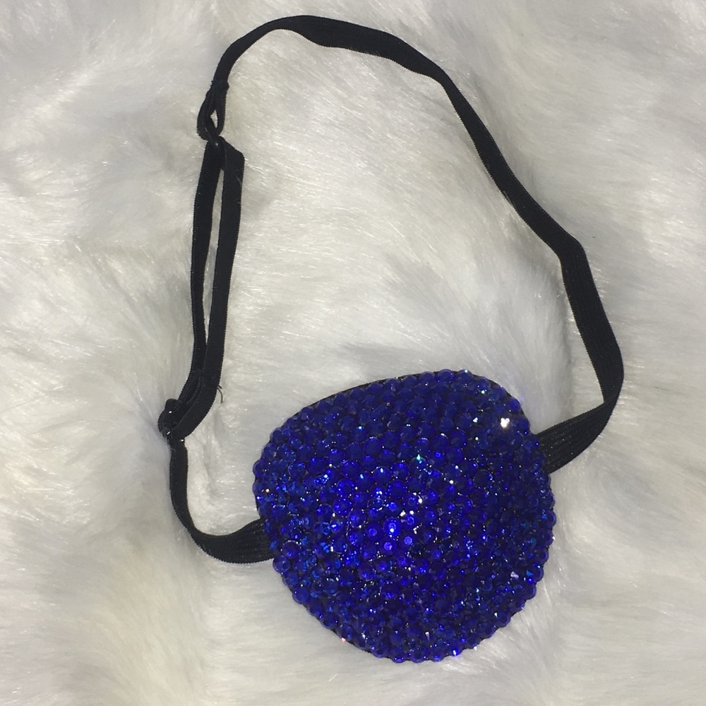 Sapphire Blue Crystal Medical Eye Patch Cover Up